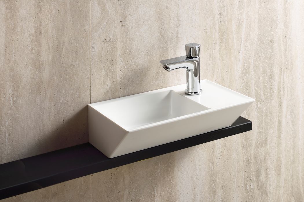 Wash-hand basin TO2036 made from BMC artificial marble, with 115mm width Ultra Surface counter