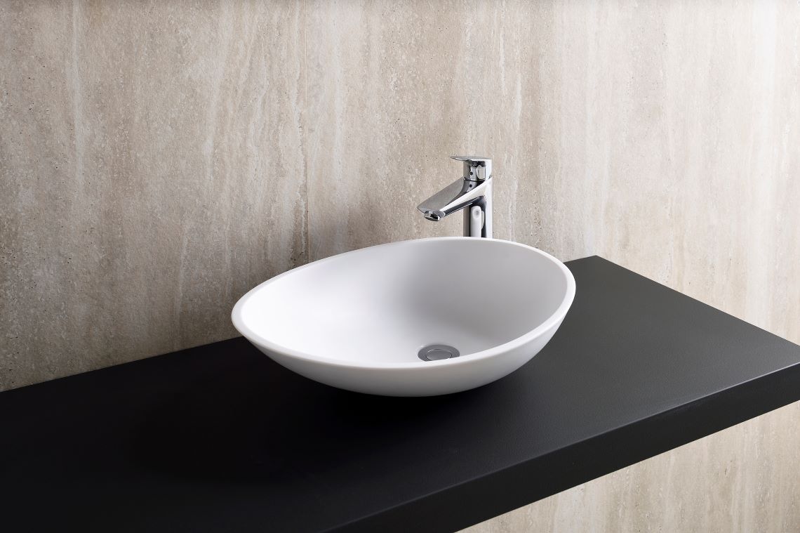 Artificial Marble vessel bowl, EGG3550, an egg bowl, with Ultra Surface counter top