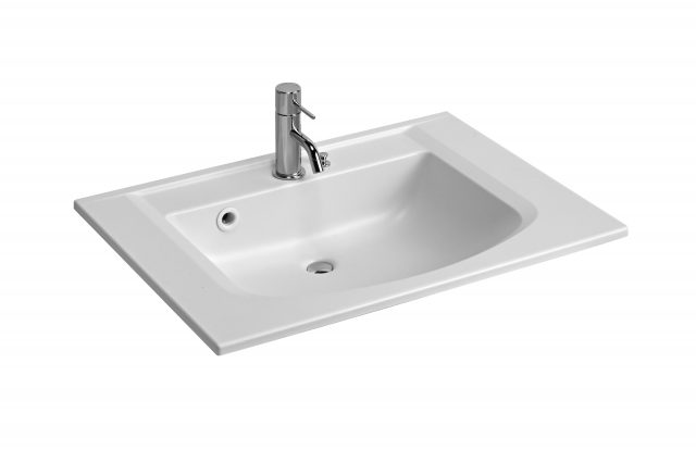 Chậu lavabo liền khối CT cho không gian nhỏ gọn.