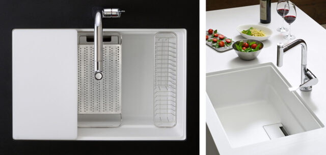 Chậu rửa chén đá nhân tạo Crystal Surface HS700 và phụ kiện