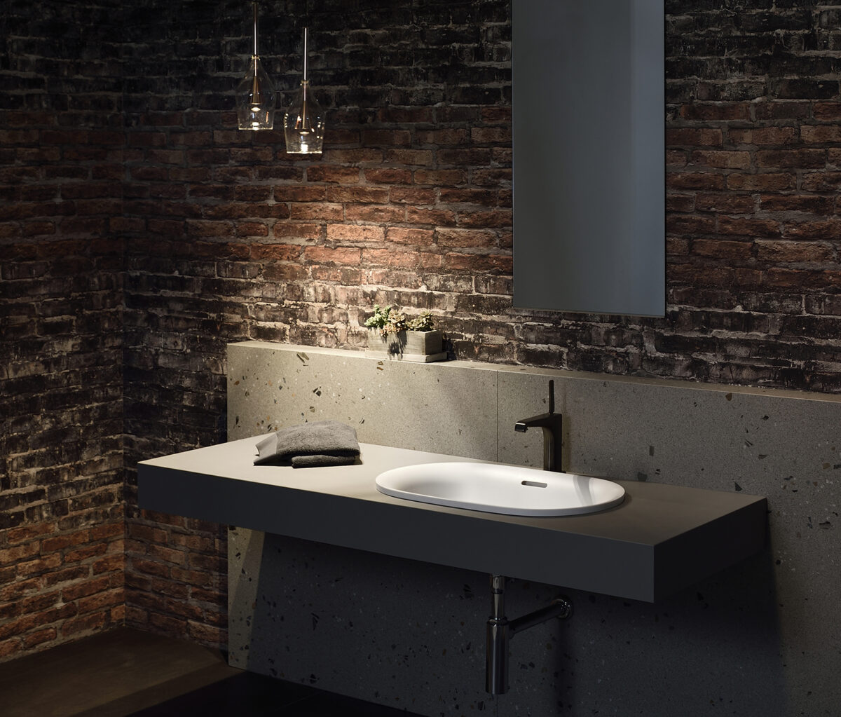 Chậu lavabo dương vành đá cẩm thạch nhân tạo BMC mã HV4062