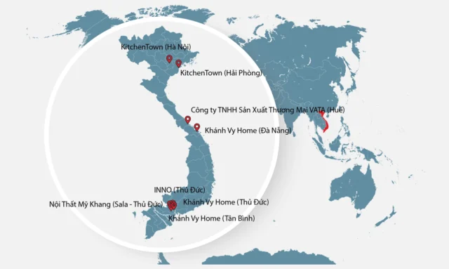 Bản đồ đại lý phân phối chậu rửa chén Yoshimoto