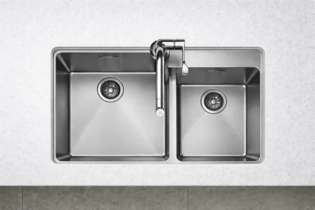 Chậu 2 hố ngăn lệch