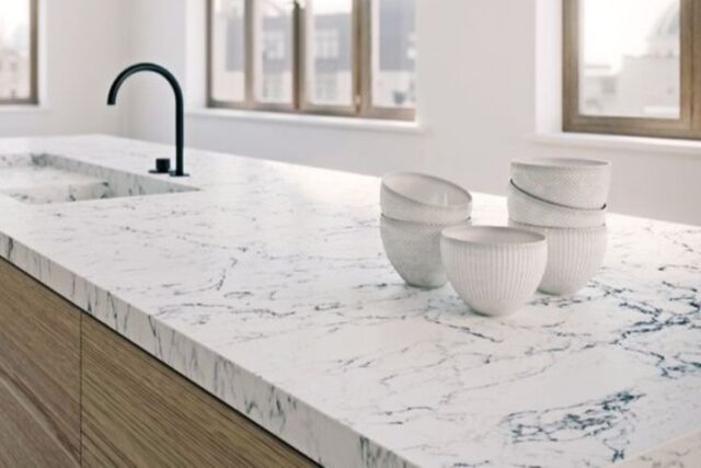 Mặt đá bếp Quartz. Ảnh: sưu tầm.