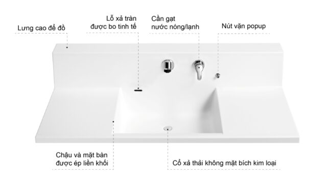 Chậu rửa mặt liền khối DH của Yoshimoto