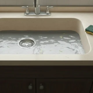 Ảnh minh họa bồn rửa chén bị nghẹt nước