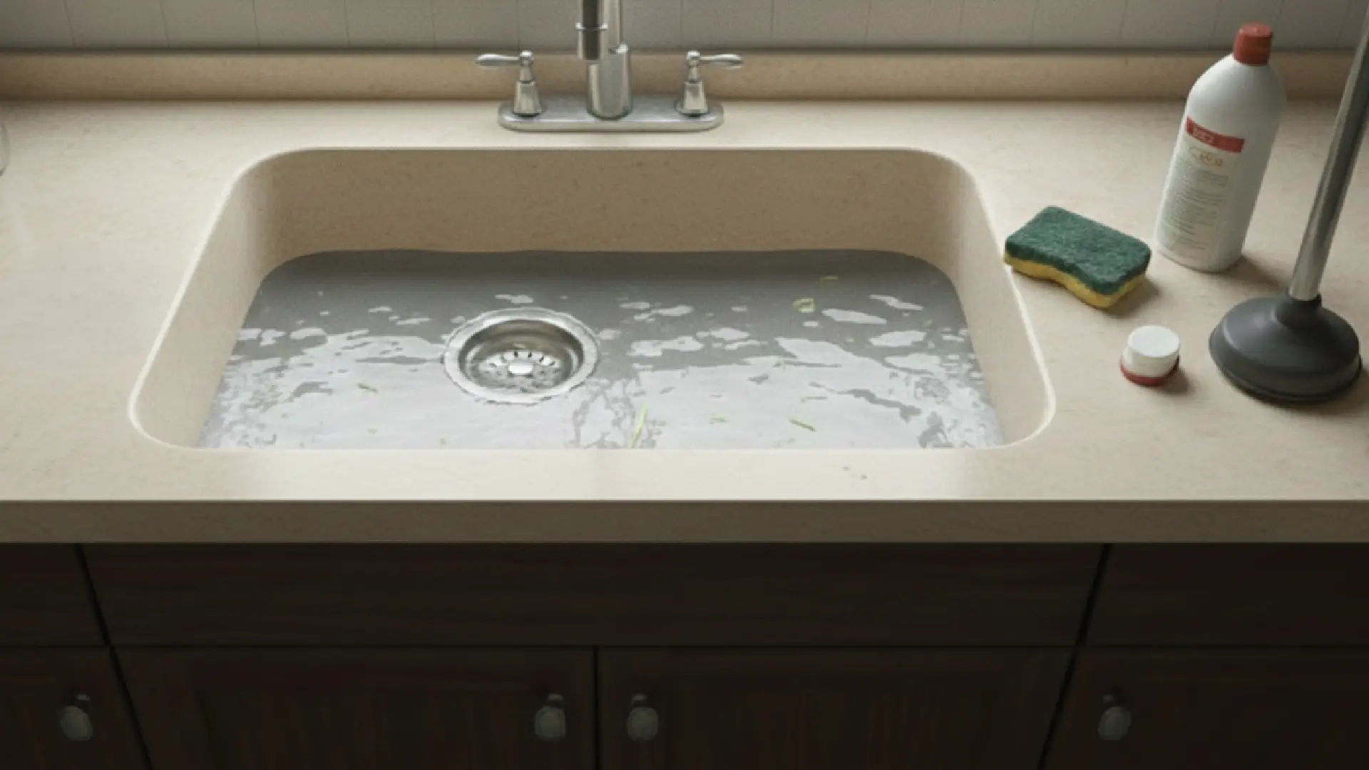 Ảnh minh họa bồn rửa chén bị nghẹt nước