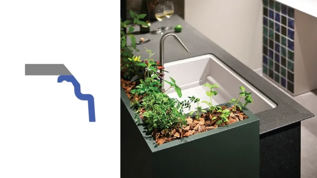 Mô tả phương pháp lắp bồn rửa chén âm liền khối, không mối nối vào bàn đá bếp